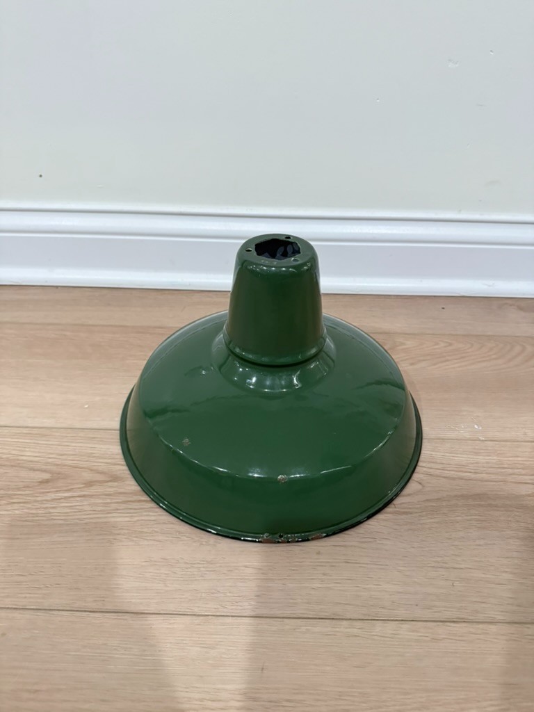 Refurbished Original Vintage Green Enamel Industrial Barn Light Shade - 12 Inch Refurbished Original Vintage Green Enamel Industrial Barn Light Shade - 12 Inch