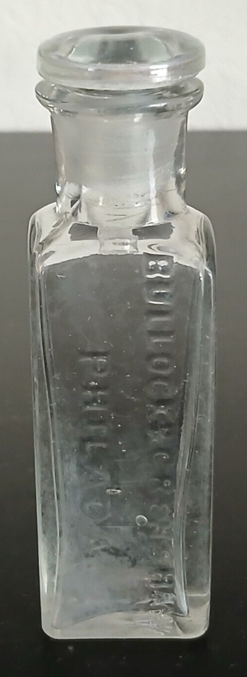 Bullock & Cremshaw Philada Clear Glass Bottle  With Stopper 4.2\