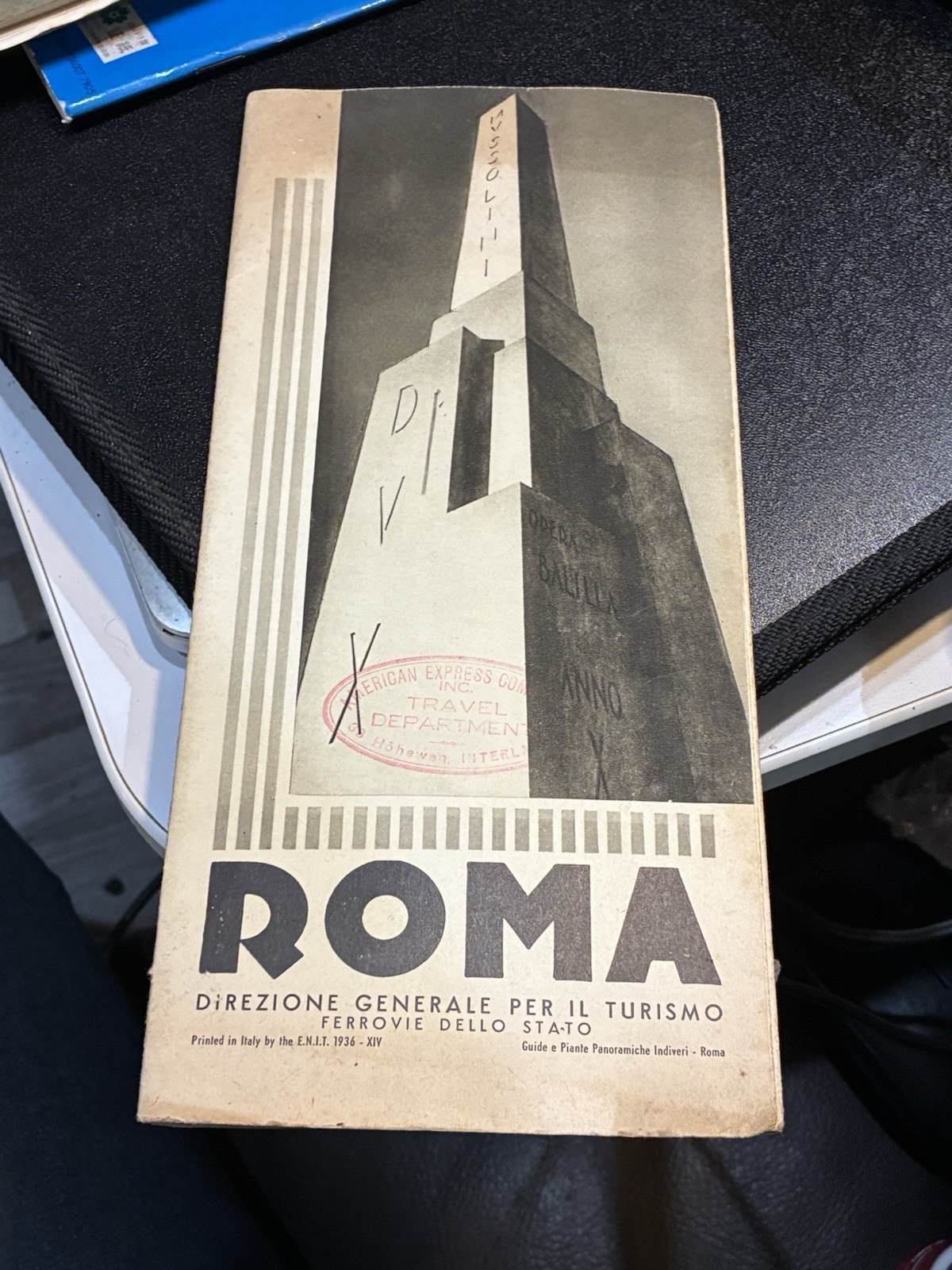 1936 Fascist Italy ROMA Travel Guide ENIT State Tourism Art Deco NOS Rare Rome