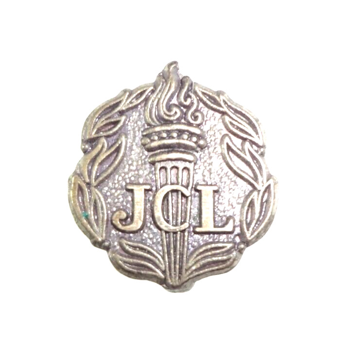 Vtg C: 1930\'s JCL Junior Classical League Torch Badge Sterling Silver Award Pin