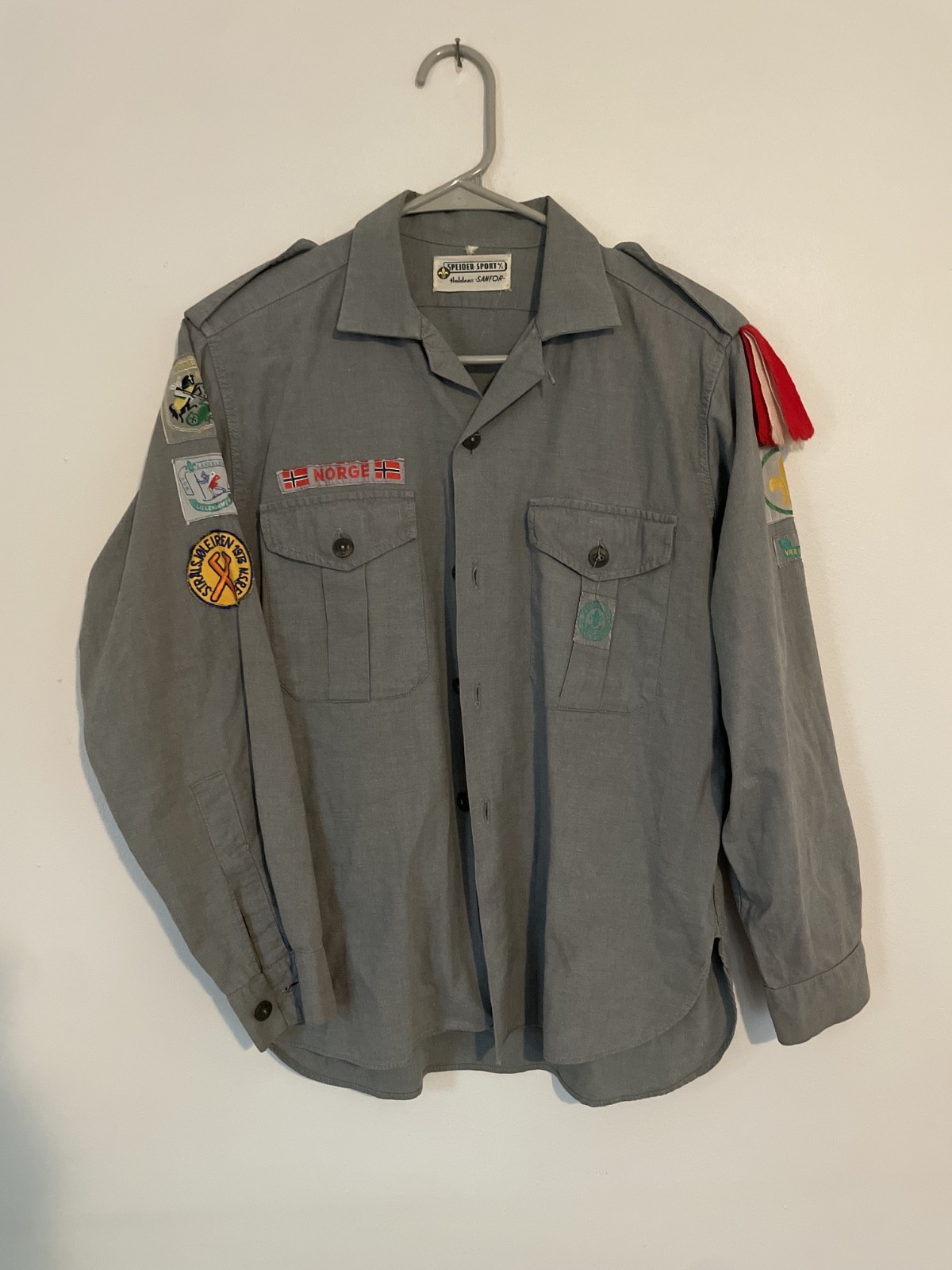 Vintage 60s–70s Norwegian Boy Scout Uniform Shirt (Norsk Speidergutt-Forbund)