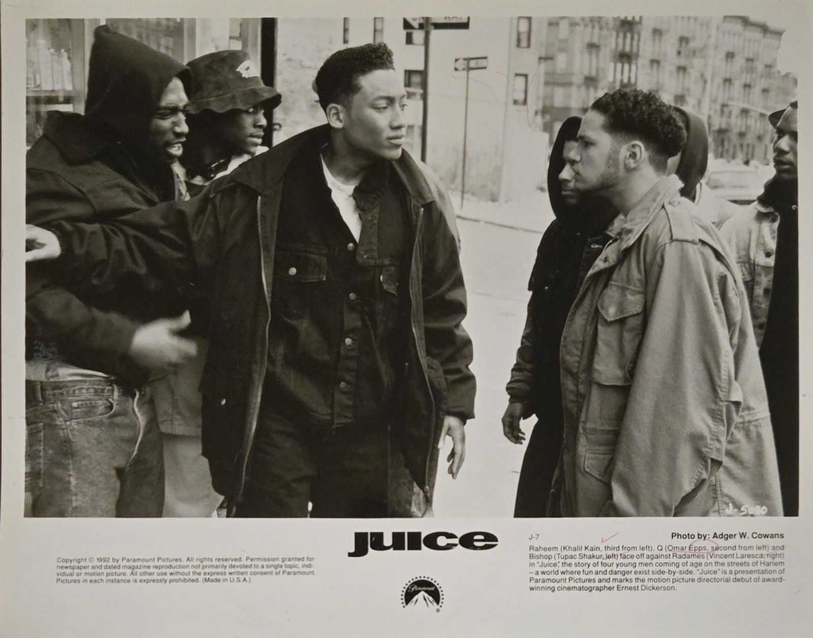 2 pac, Tupac Shakur Original Press Photo For Juice, 1992, 8x10 Inches 2 pac, Tupac Shakur Original Press Photo For Juice, 1992, 8x10 Inches