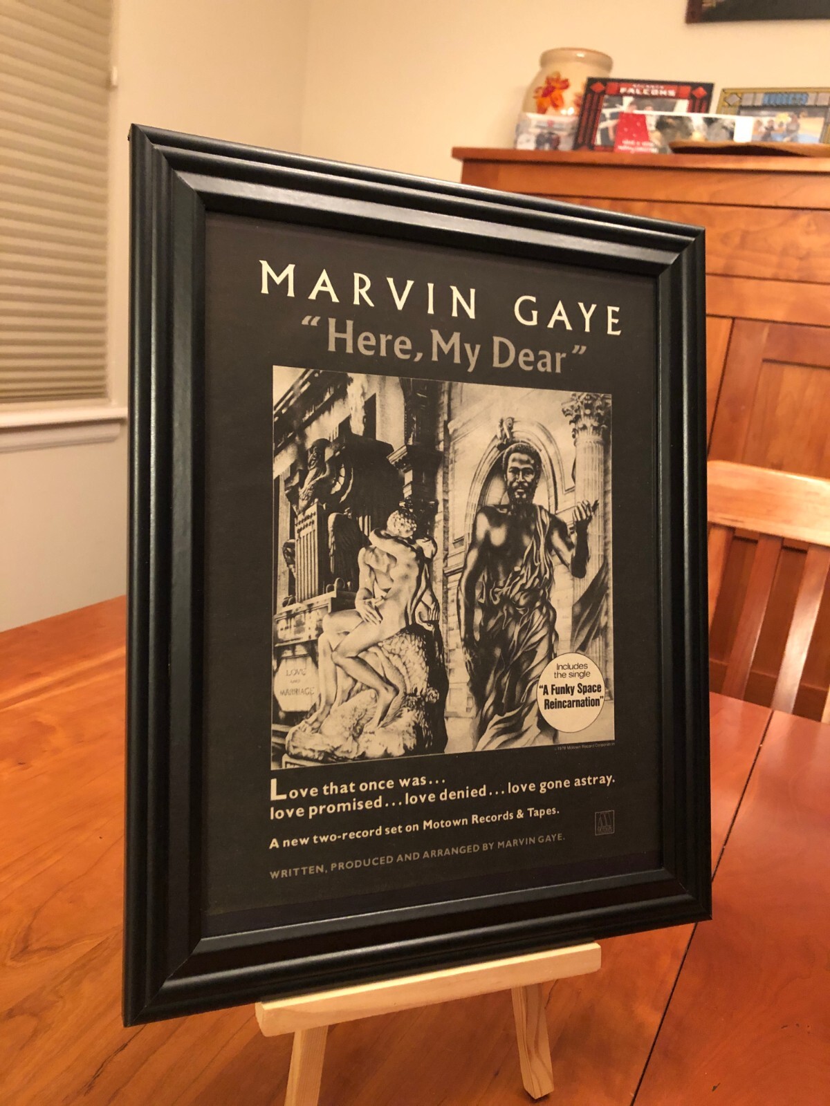 BIG 10x13 FRAMED MARVIN GAYE \