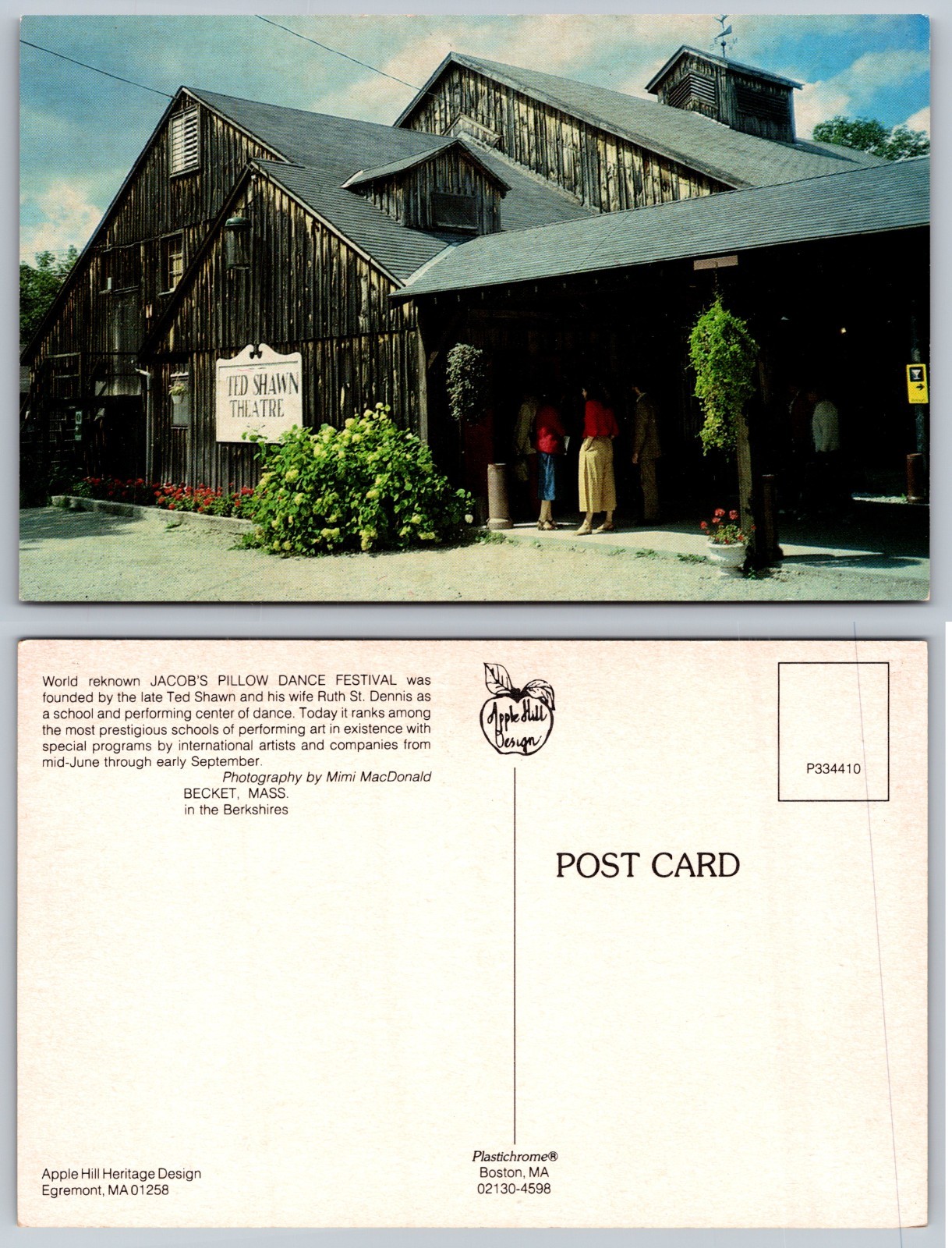 Ted Shawn Theatre Becket MA Postcard