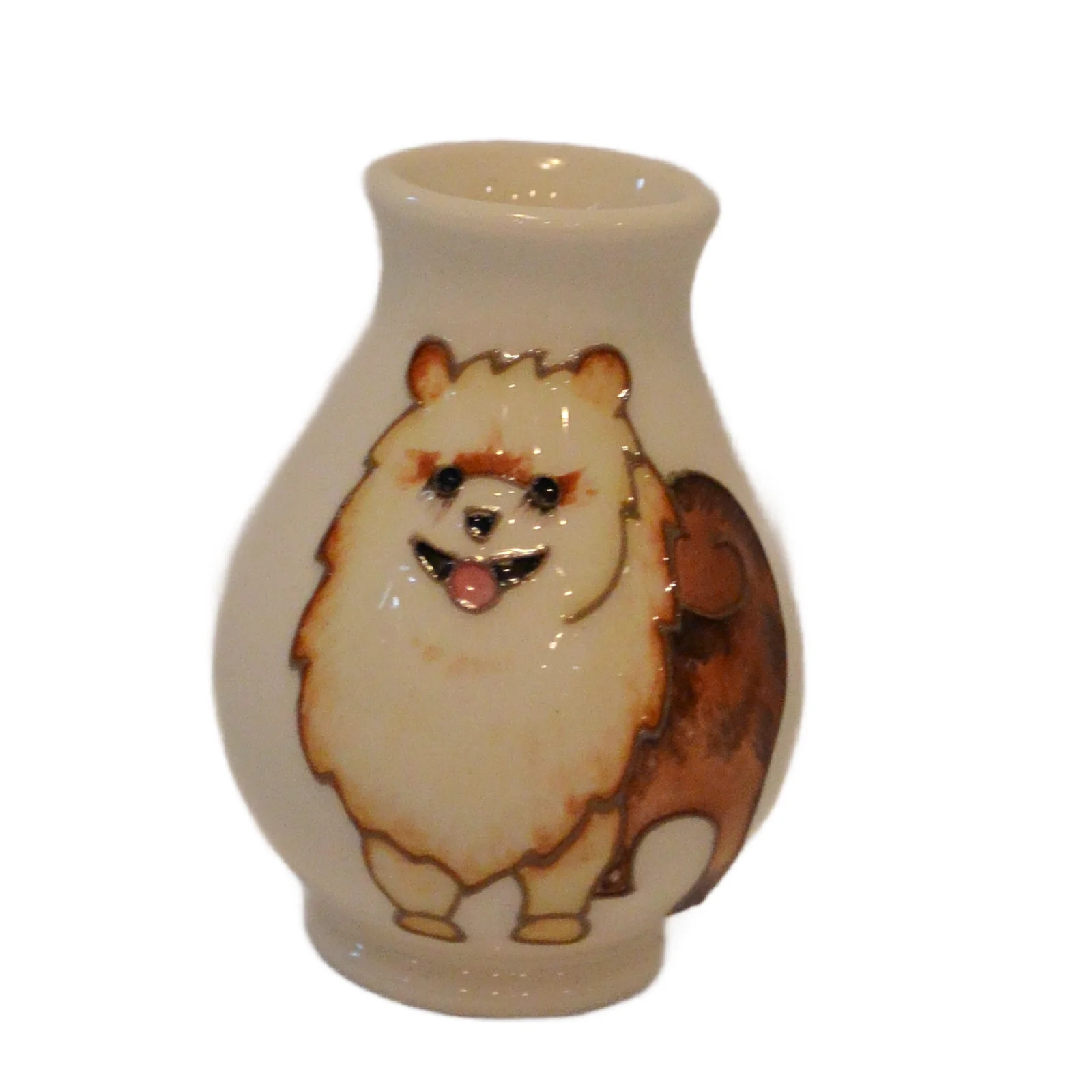 Moorcroft Pottery Miniature Pomeranian Vase 2019 Tubelined Ceramic England Moorcroft Pottery Miniature Pomeranian Vase 2019 Tubelined Ceramic England