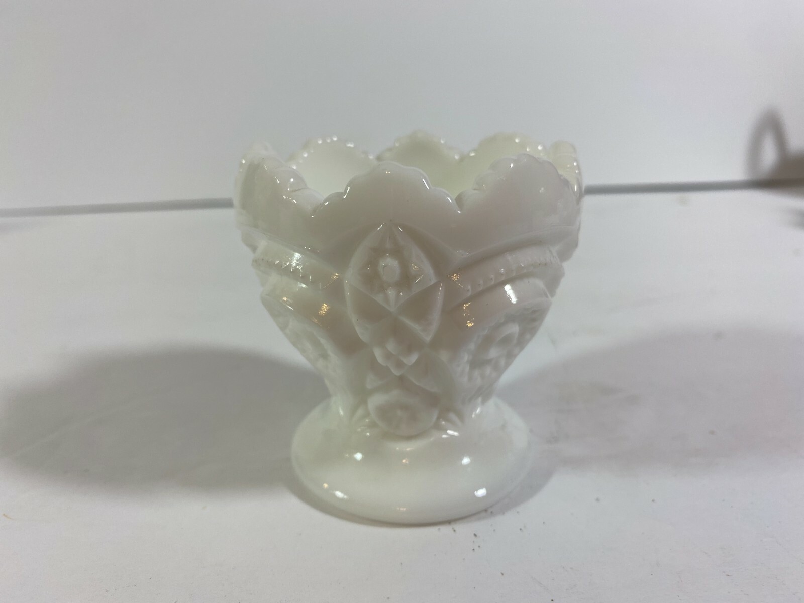 Vintage  Milk Glass Footed Toothpick Holder    b19