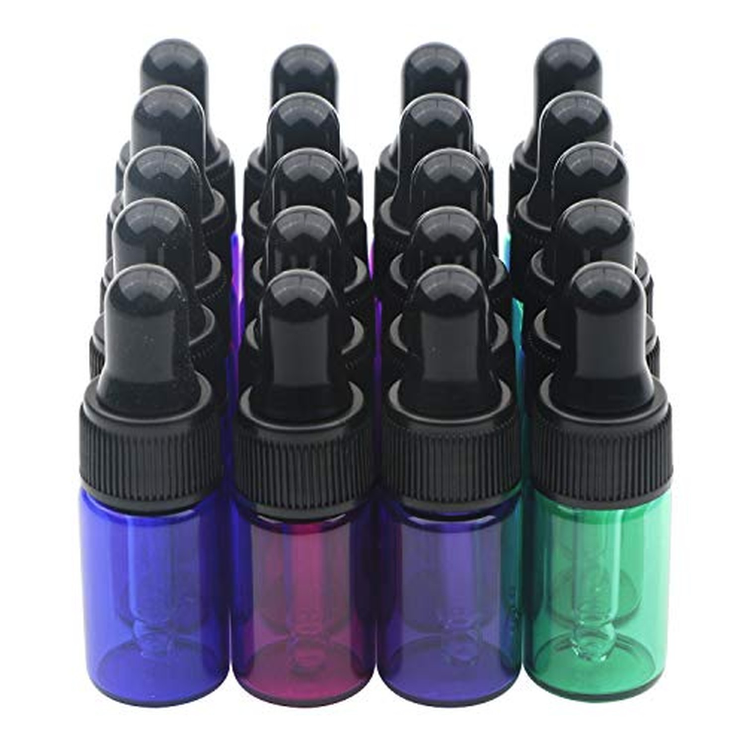 Kesell 3ml Mini Glass Dropper Bottles, 20Pack, Multicolor
