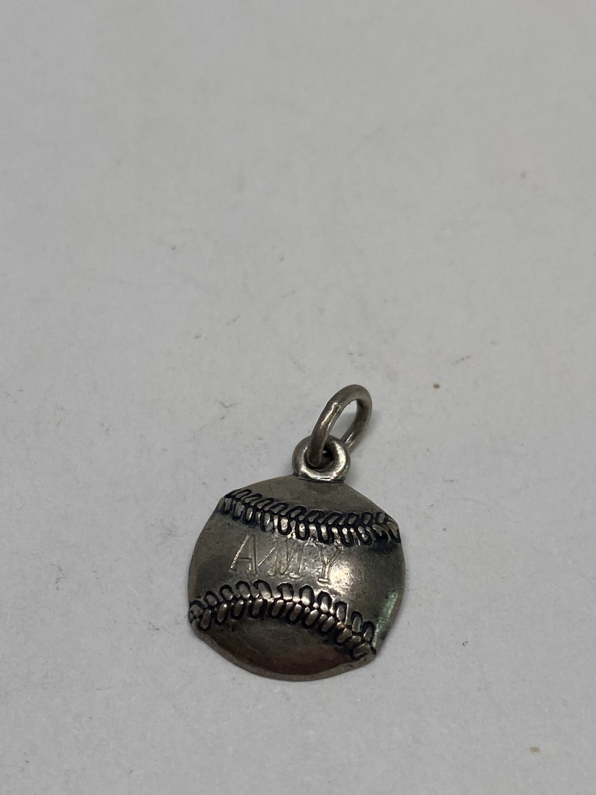 AMY NAMED JAMES AVERY AUTHENTIC BASEBALL SOFTBALL CHARM PENDANT STERLING SILVER