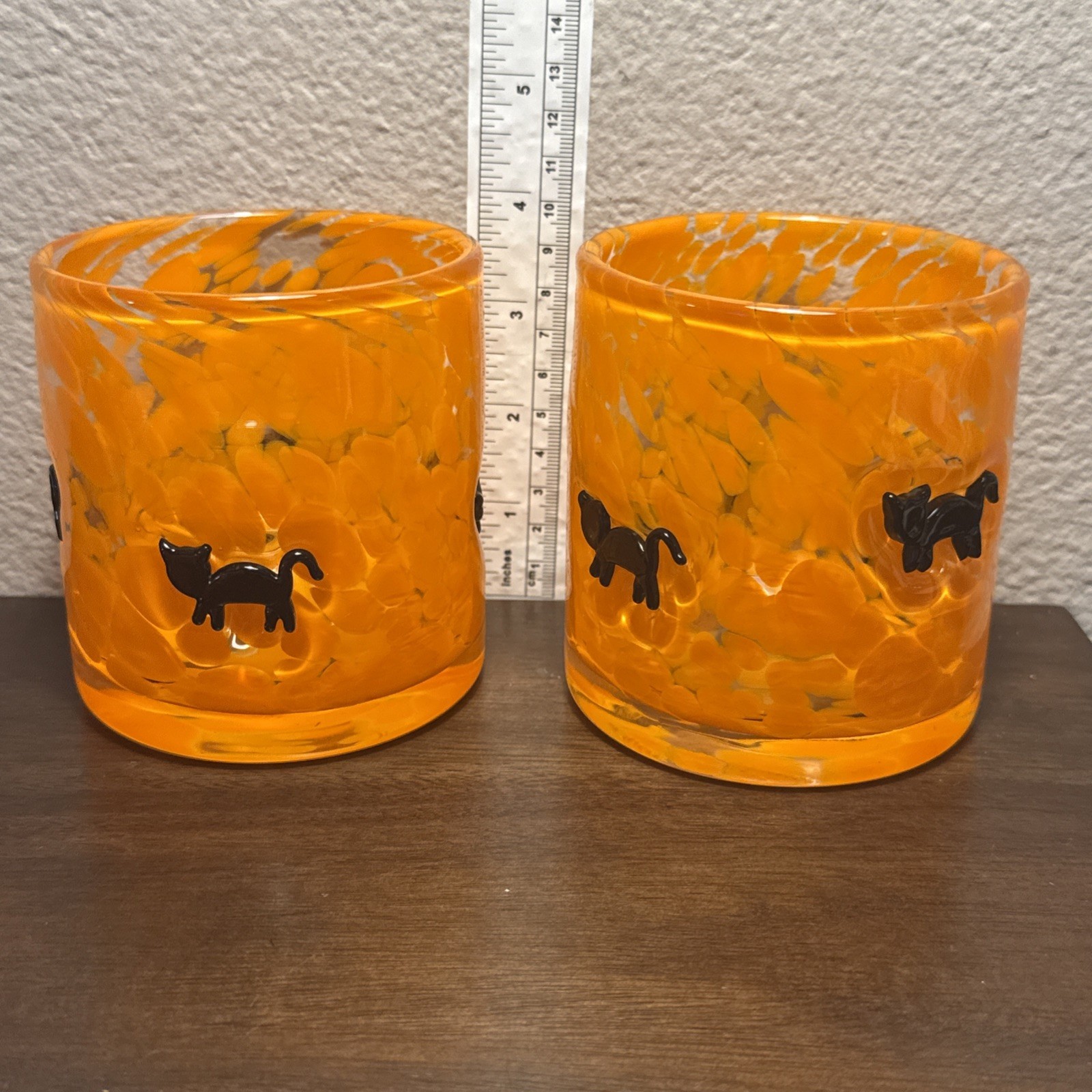 Halloween Blown Glass Anthropology Inspired Black Cat & Beautiful Blown Glass