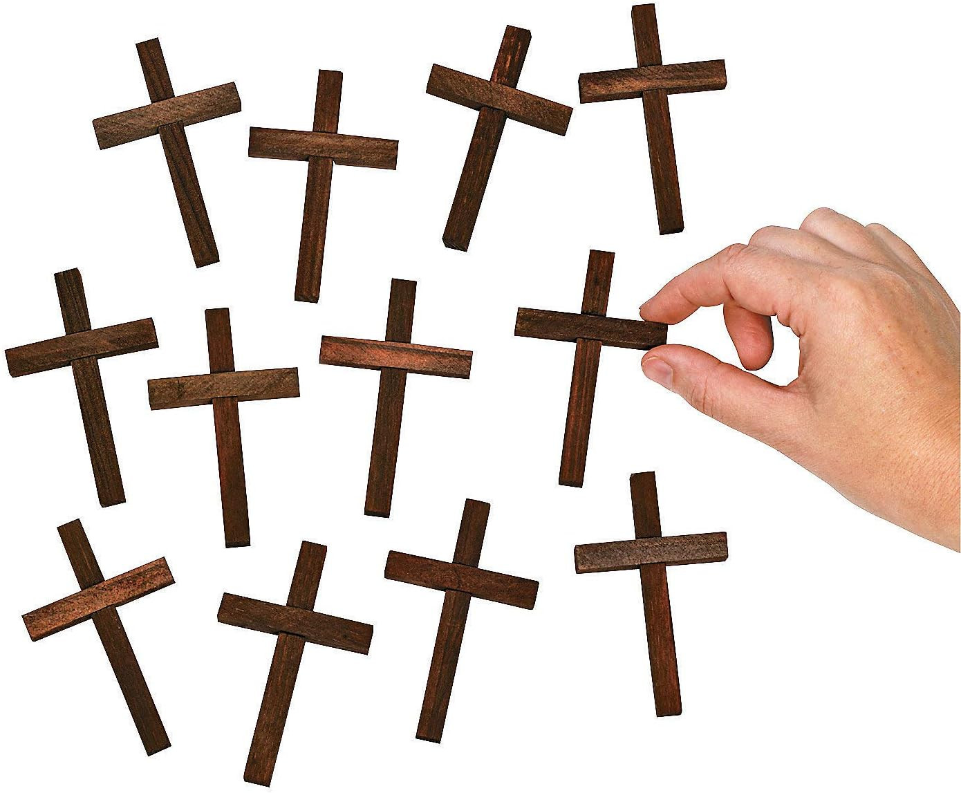 Fun Express Small Wood Cross Set of 12 - Mini Christian Cross for First Holy Wee Fun Express Small Wood Cross Set of 12 - Mini Christian Cross for First Holy Wee
