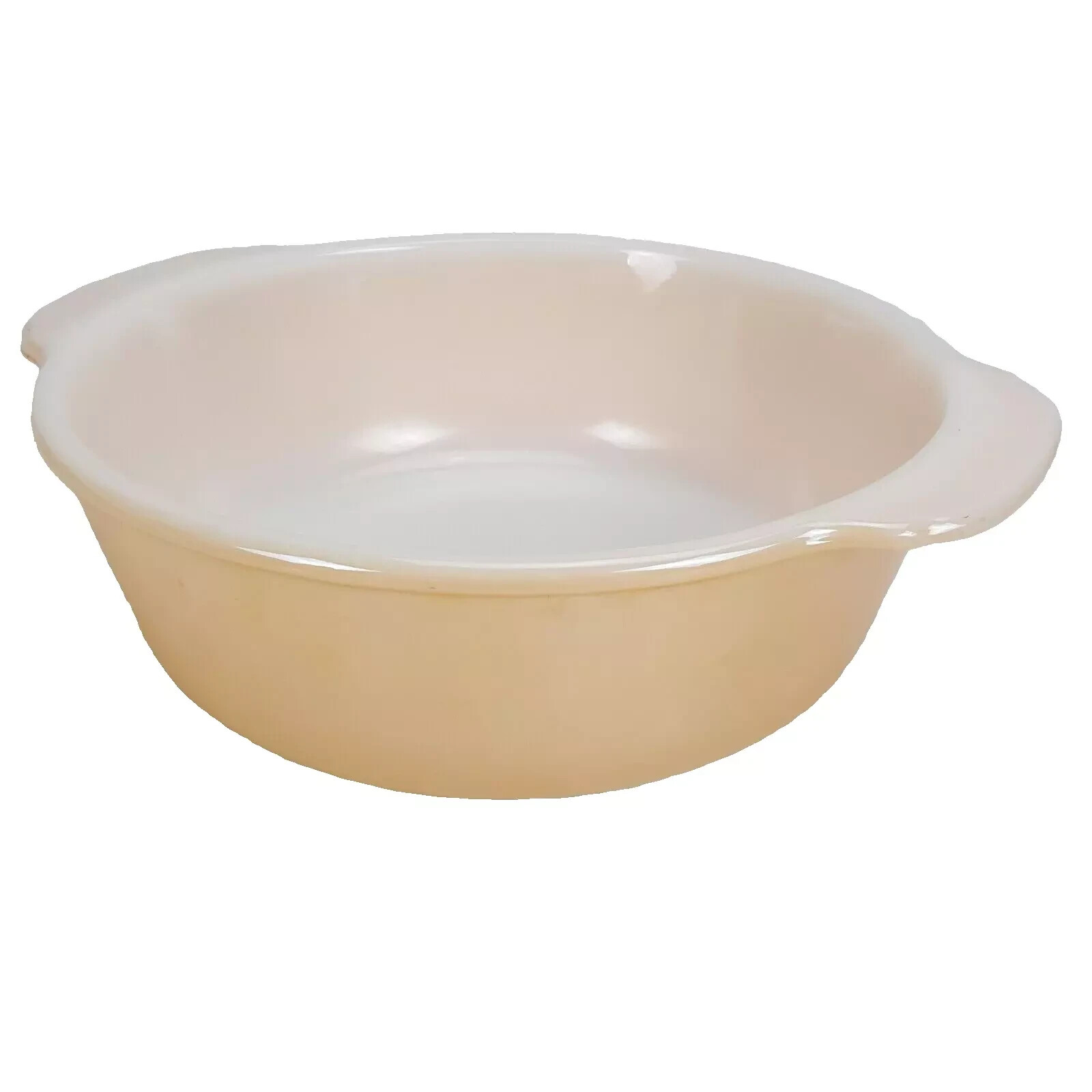 Fire King Peach Lustre 467 Casserole Dish 1.5 Qt Reverse Logo Baking Luster Vtg