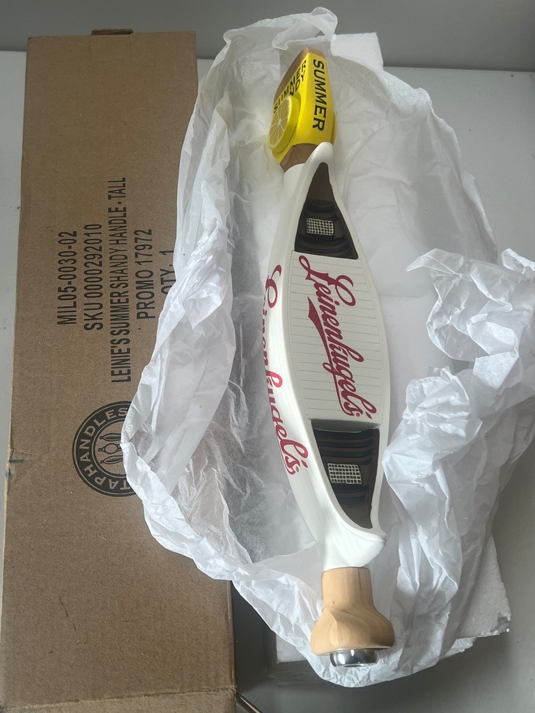 NIB new Leinenkugel’s Summer Shandy Lemon Canoe Beer Tap Handle 13.5”