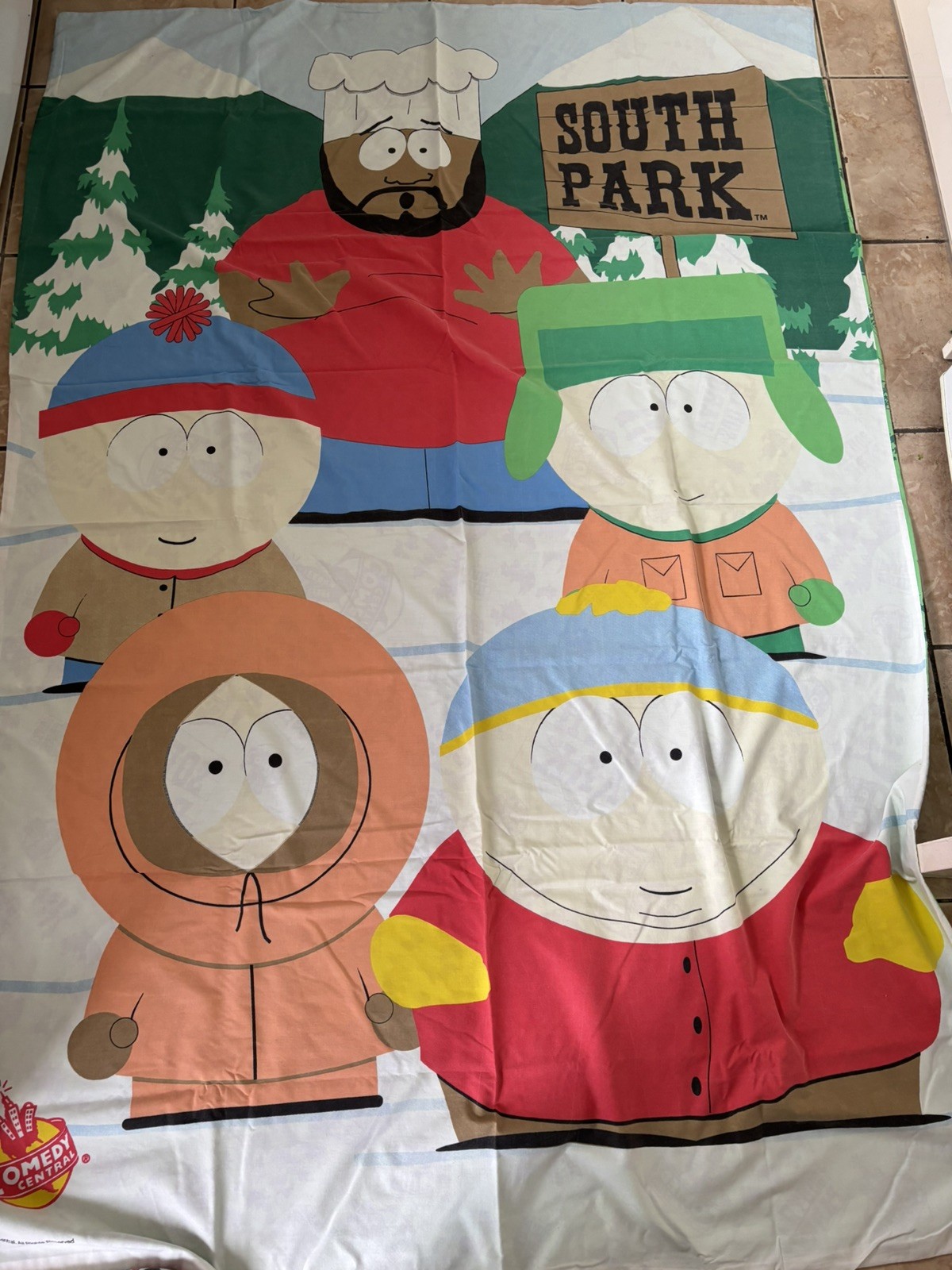 Vintage South Park Single Bed Sheet duvet cover 1999. MISSING pillow case 