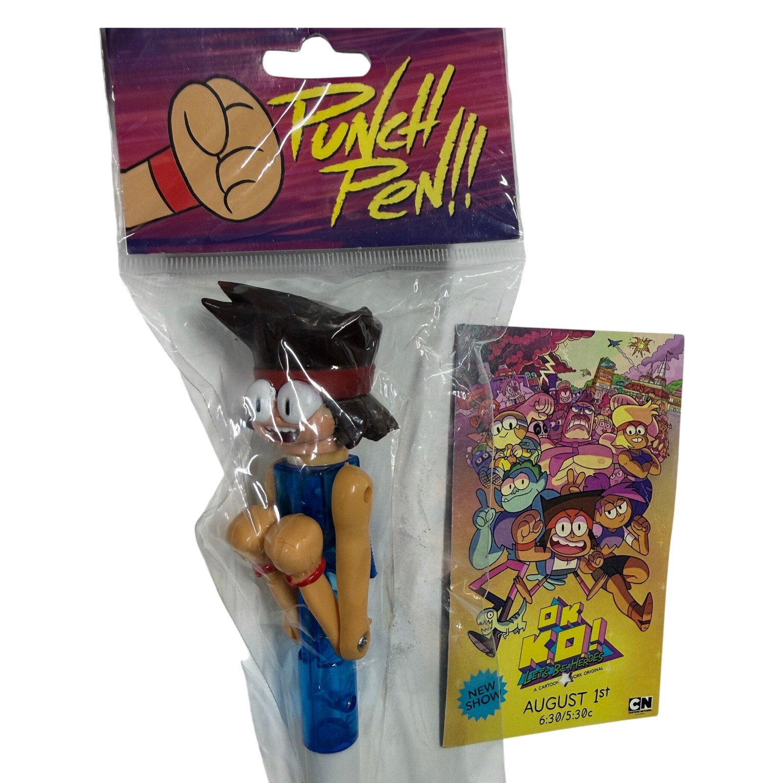 Cartoon Network OK K.O. Let\'s Be Heroes Punch Pen & Promo Postcard New Sealed