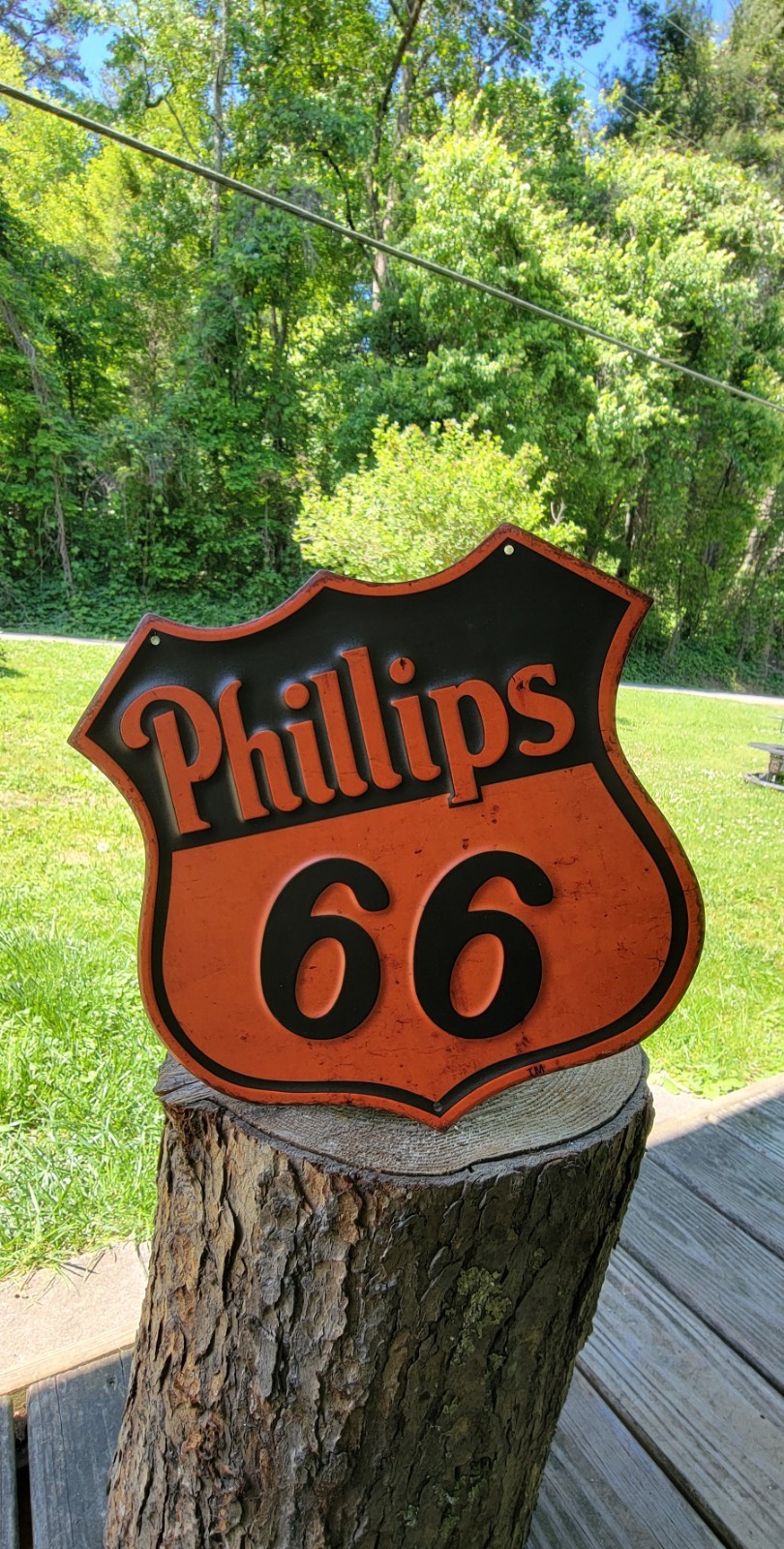 Phillips 66 Gasoline Shield Vintage Retro Advertising Embossed Metal Sign Phillips 66 Gasoline Shield Vintage Retro Advertising Embossed Metal Sign