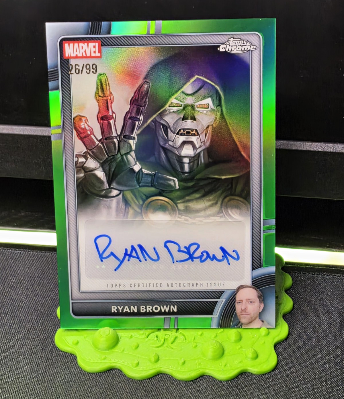 Topps 2026 Chrome Marvel Doctor Doom Ryan Brown Auto AA-RB Serial #/99