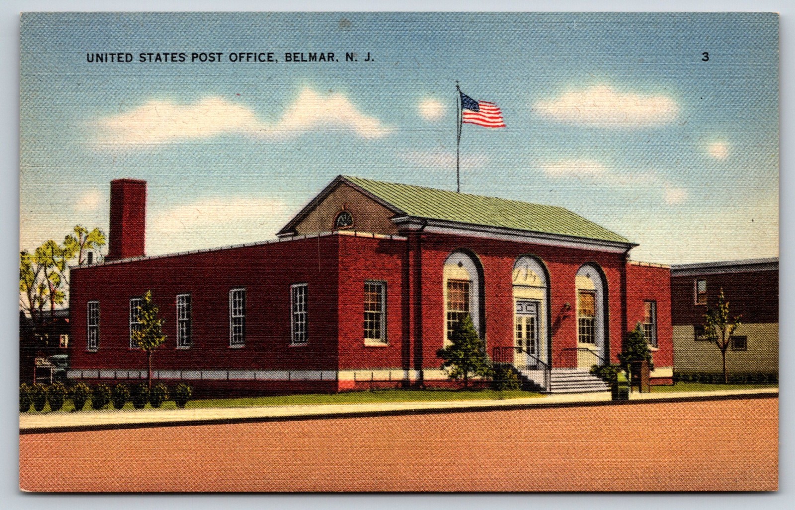 Vintage Postcard Post Office Belmar New Jersey