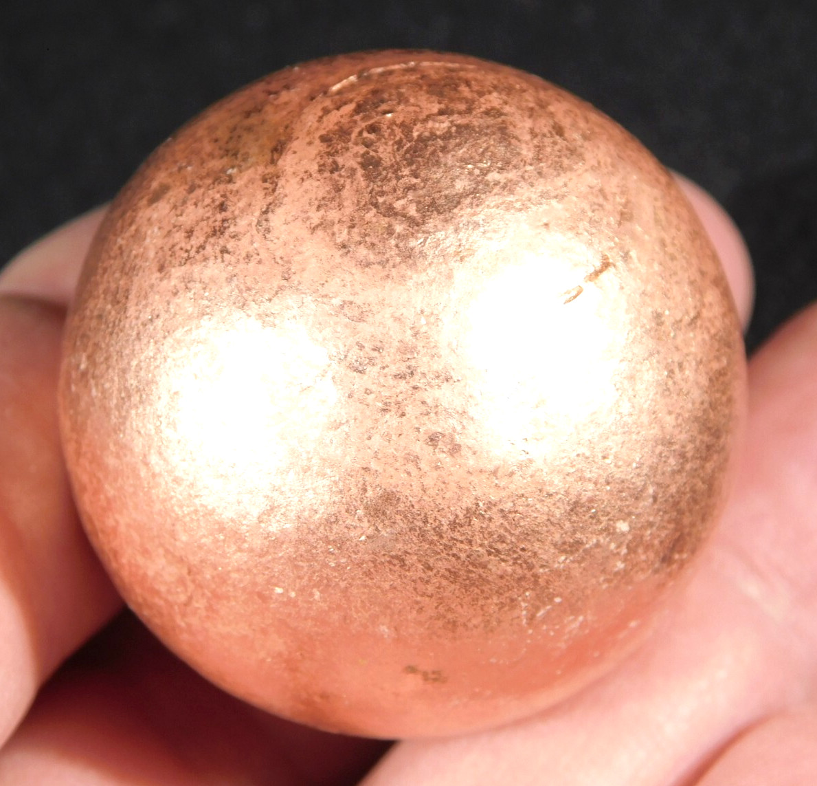 Larger Super Heavy SOLID COPPER Sphere From Michigan 277gr