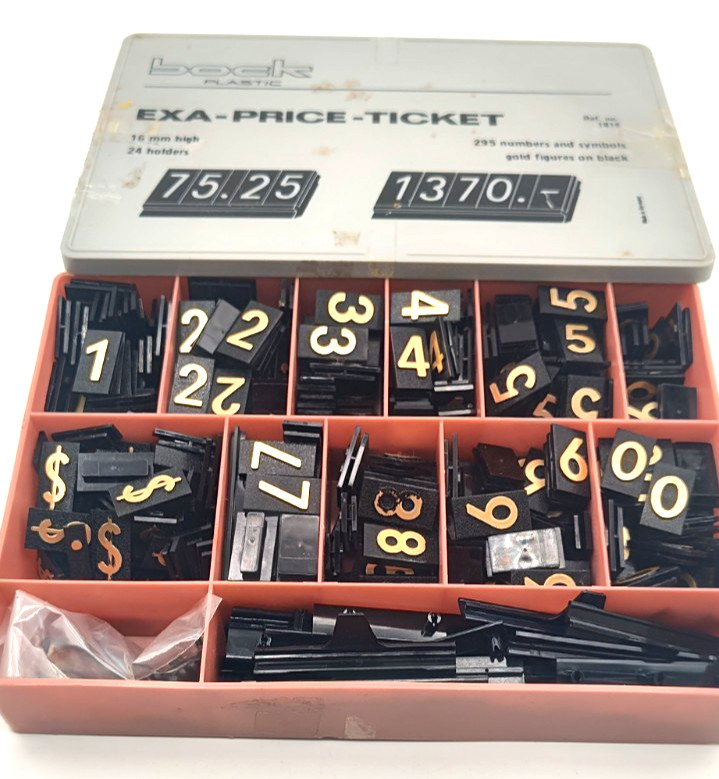 Vtg Plastic Number Symbols Department Store Pricing Display Lot Germany Bock