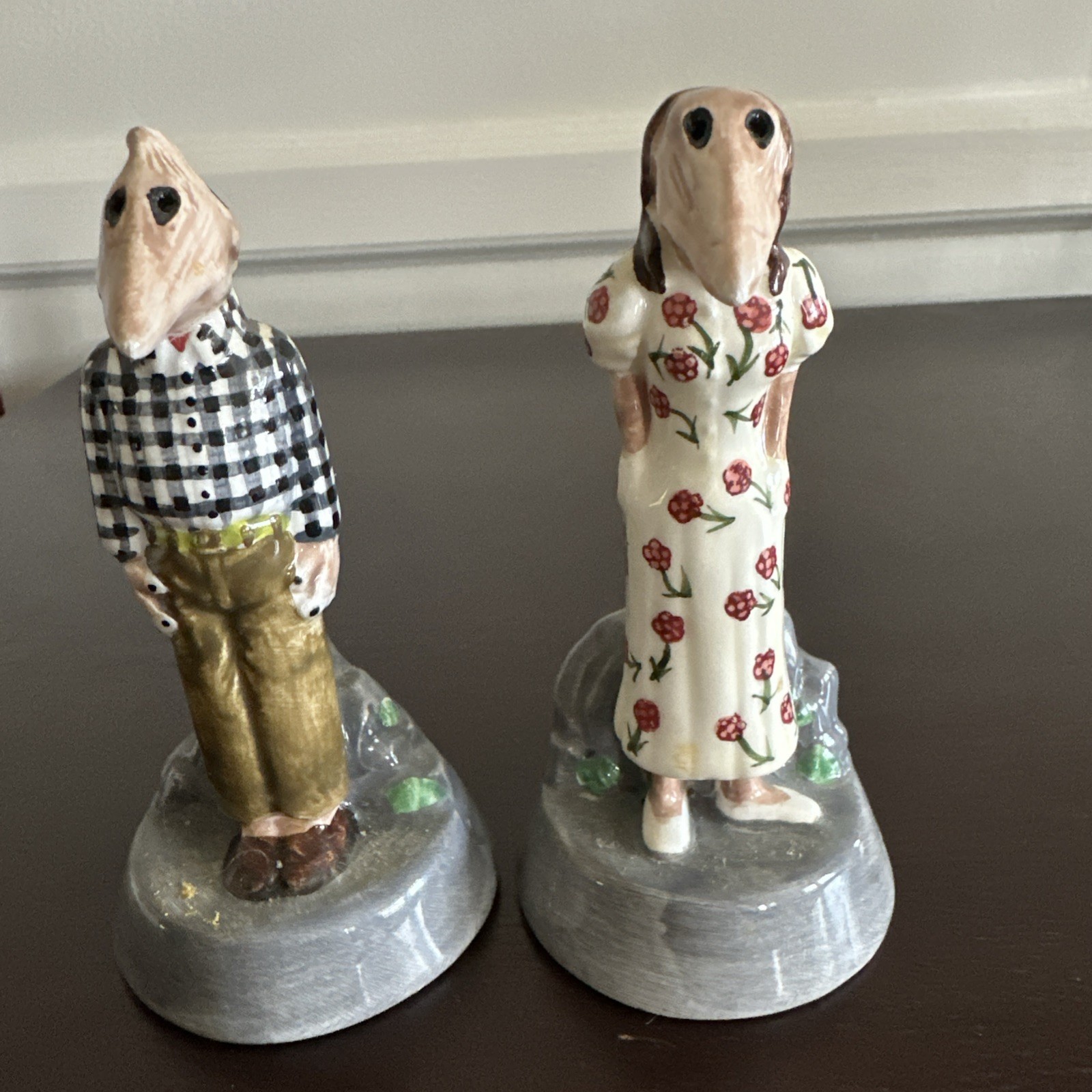 RARE 2001 Beetlejuice Couple Salt & Pepper  Shakers Stretch Face Barbara & Adam