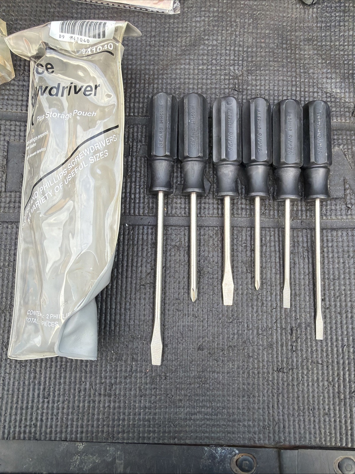 Rare Sears Black Handle 6pc Screwdriver Set Craftsman 41040 Western Forge 
