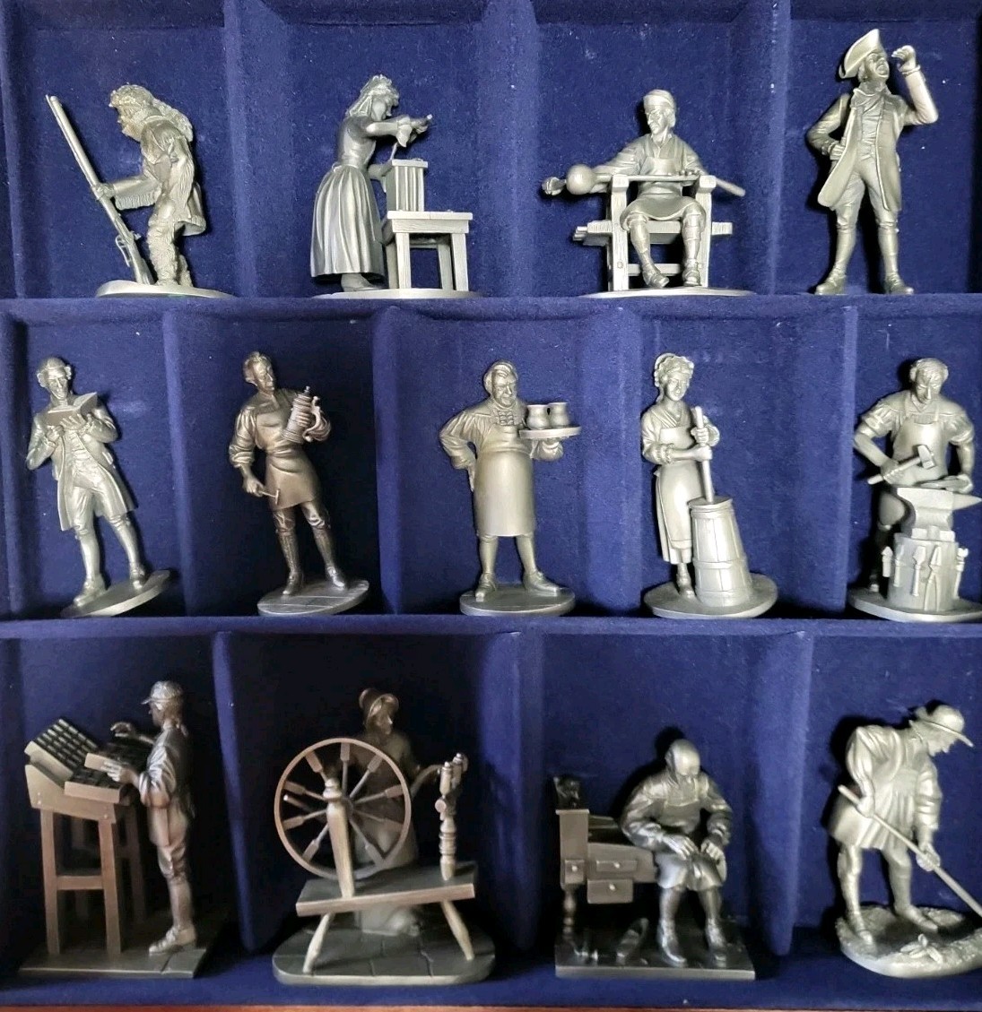 Franklin Mint The People Of Colonial America 13 Fine Pewter Figures [No Case]