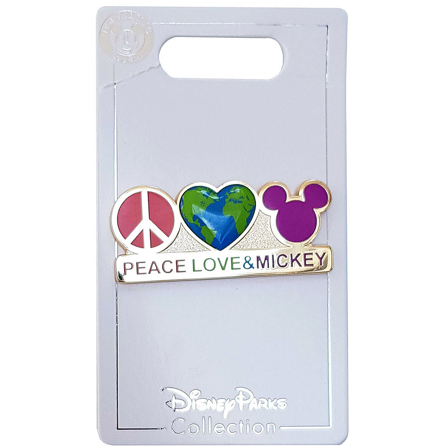 Disney Store Peace Love & Mickey Mouse Pin Badge Trading Flair Sign Slogan Earth Disney Store Peace Love & Mickey Mouse Pin Badge Trading Flair Sign Slogan Earth