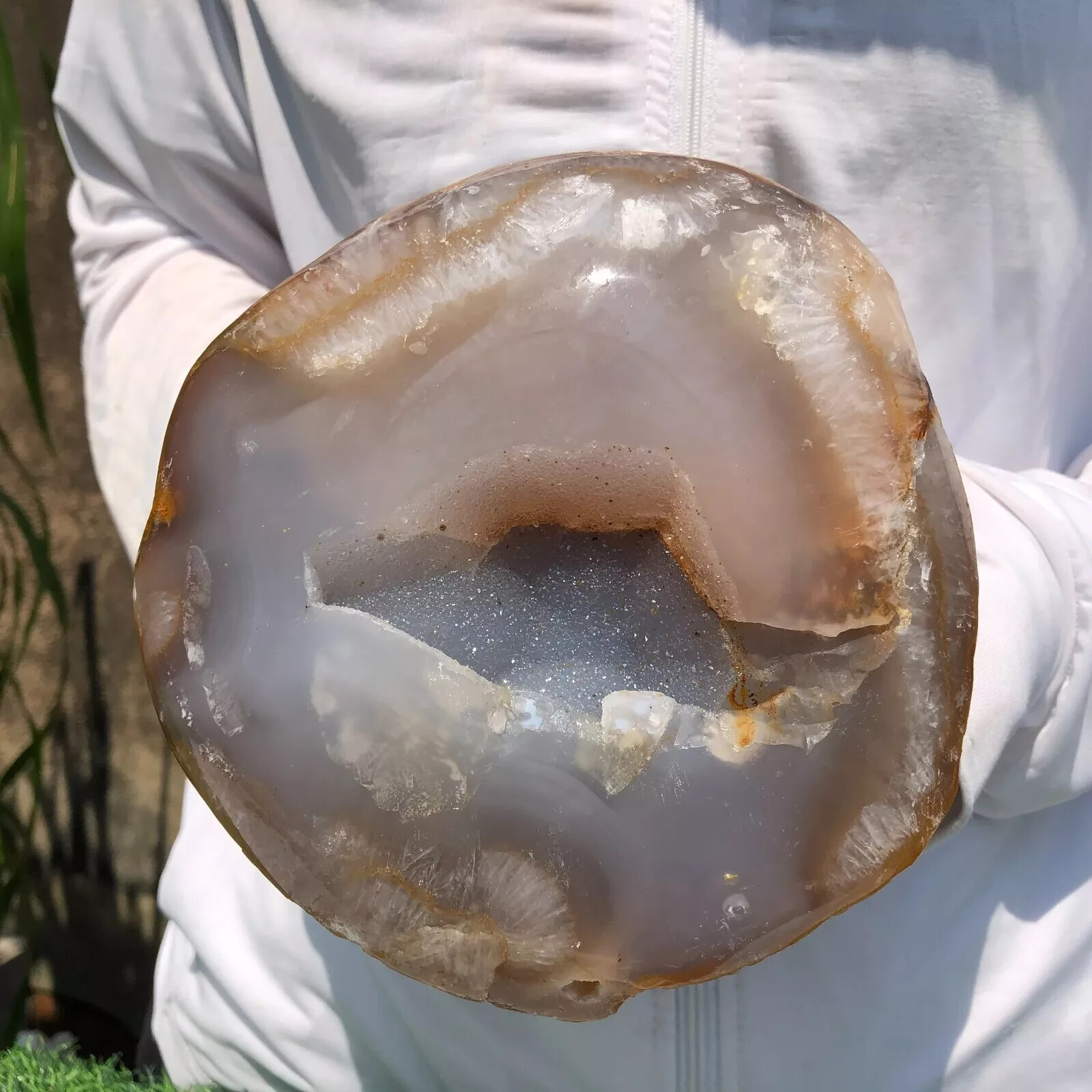 3.8LB Natural Agate Geode Quartz Crystal Mineral Specimen - Madagascar
