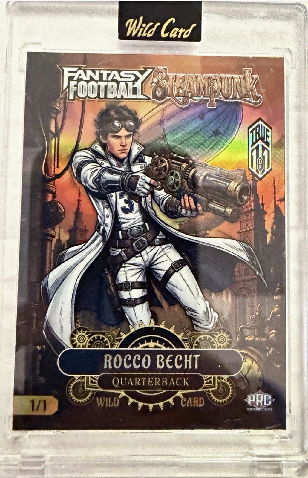 Wild Card Fantasy Football Steampunk Rocco Becht True 1/1 Card FSPTp1z06-RB