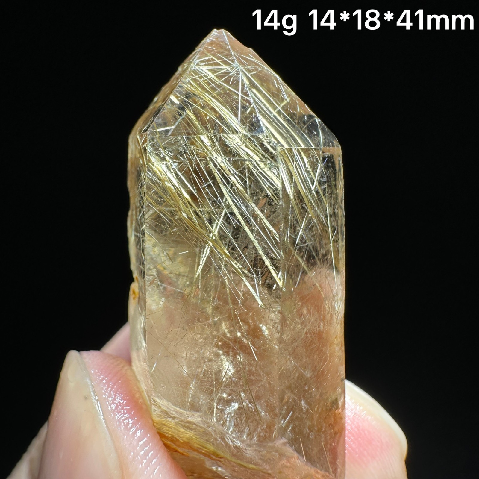 Golden Rutilated Quartz Specimen Rutile Inclusion Reiki Collectible Crystal