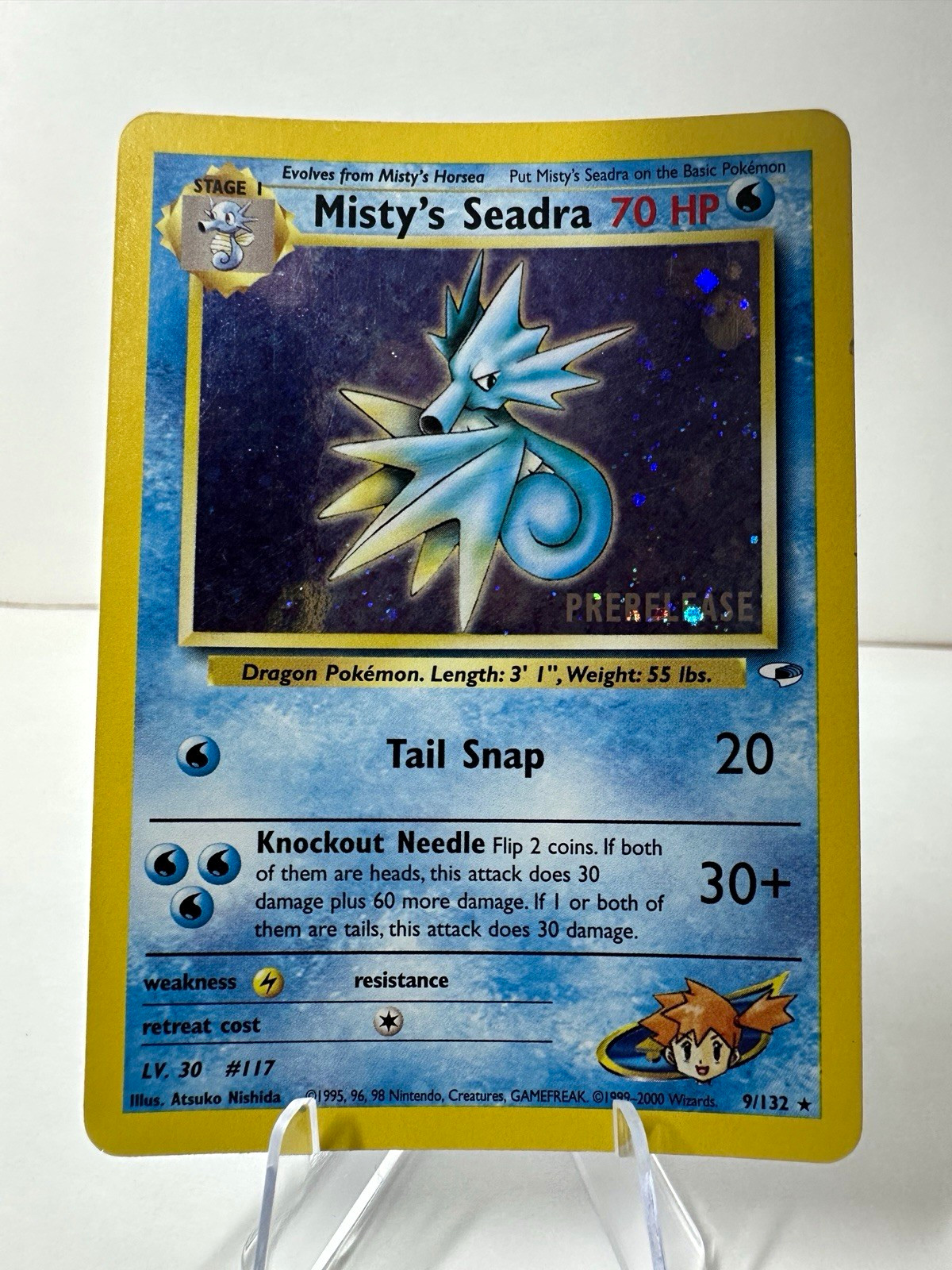 Pokémon Misty\'s Seadra Prerelease Holo Gym Heroes 9/132 2000 Eng NM/LP