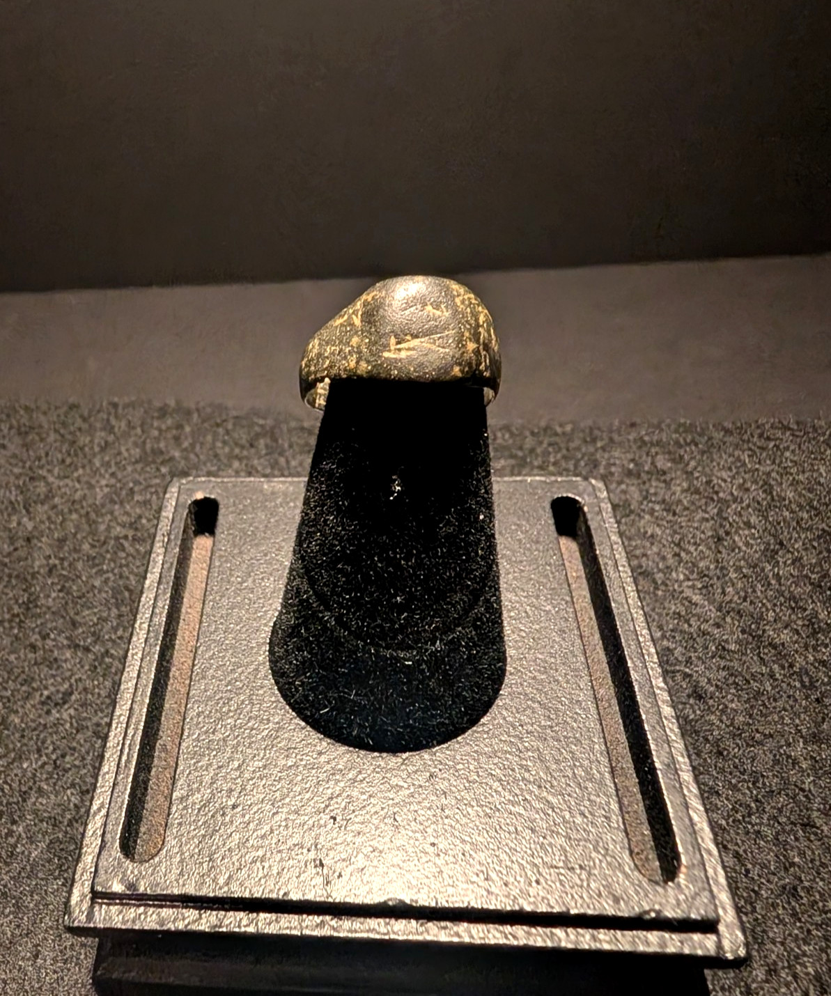 Ancient Roman Bronze Signet Ring 200-300 AD Size 7 US Authentic