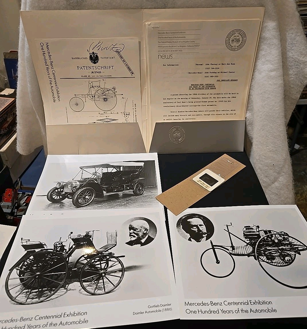 1986 Mercedes-Benz centennial Exhibition PRESS KIT - Natural History Museum RARE