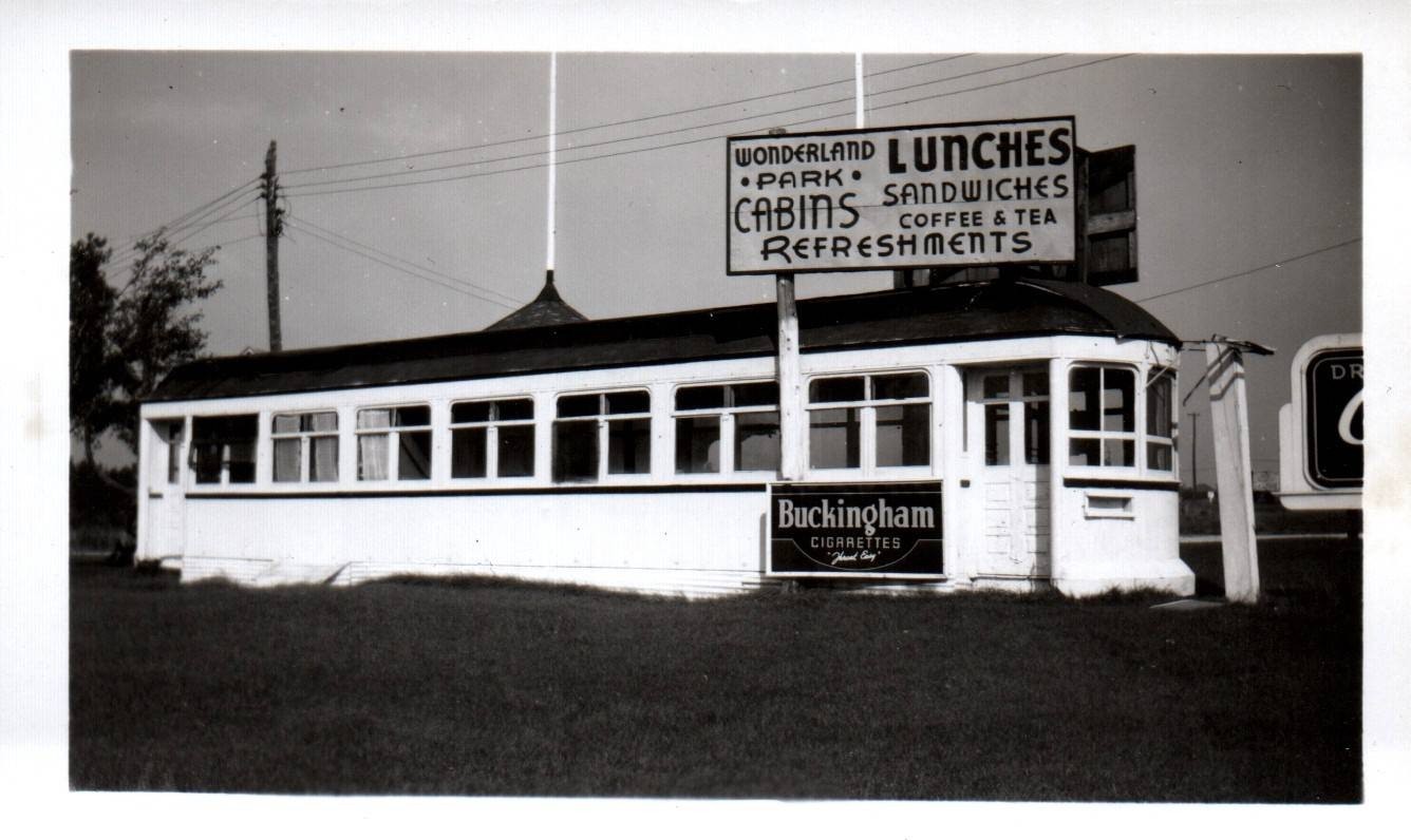 VNTGE 1946 PHOTO OSHAWA RAILWAY#86 DINER CAR WONDERLAND PARK CABINS COURTICE ON