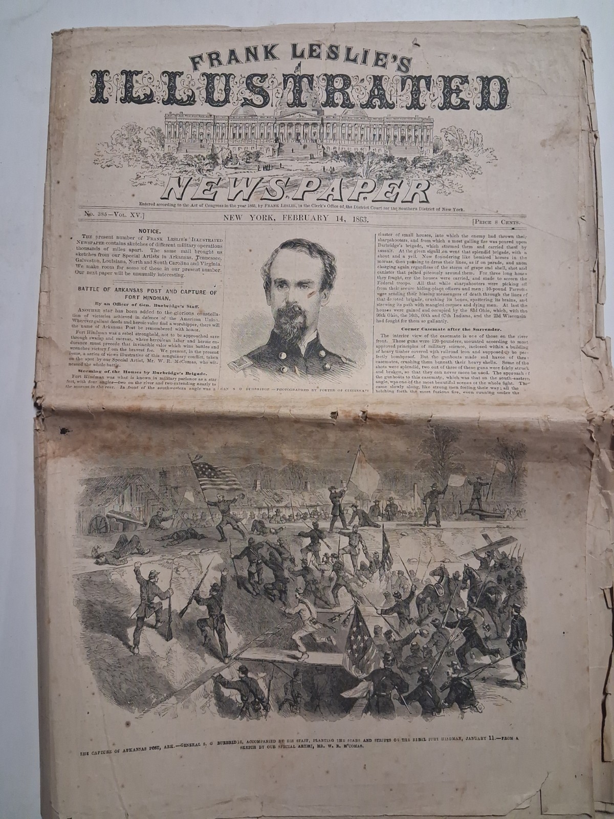 1863 FRANK LESLIE'S ILLUSTRATED NEWSPAPER Civil War Feb 14