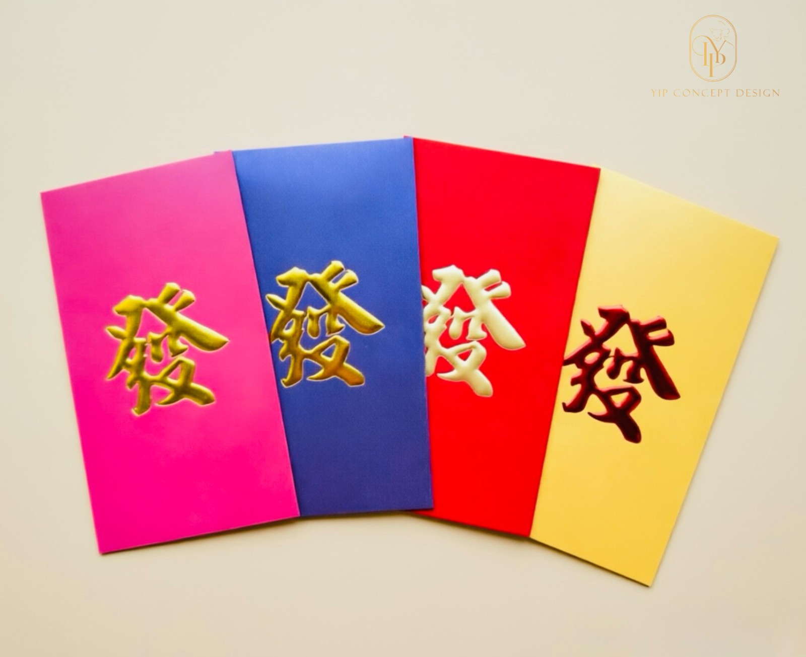 Pack of 20pcs Embossed Gold Foil 發 Red Envelope New Year Lucky Money Gift Packet