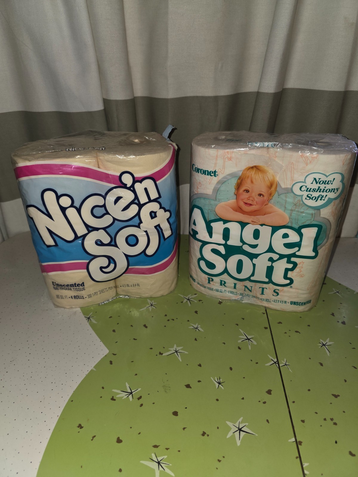 2 Packs NOS Vintage 1980\'s Angel Soft Nice N\'Soft TOILET PAPER Prints Solid 2 Packs NOS Vintage 1980\'s Angel Soft Nice N\'Soft TOILET PAPER Prints Solid