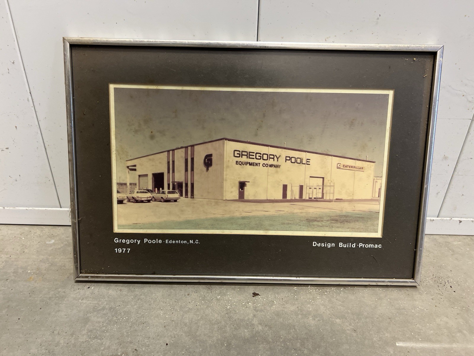 Vintage Original Gregory Poole Equipment CAT Dealer Building 1977 Framed Picture