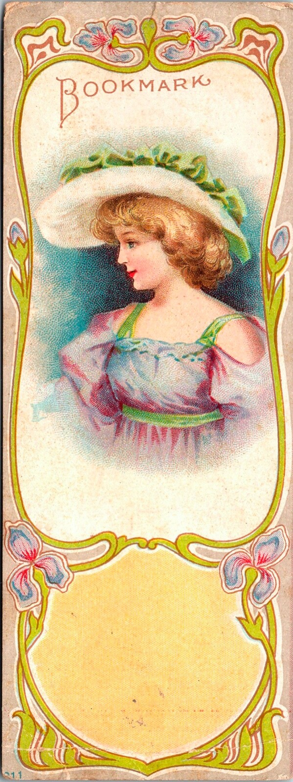 Vintage Beautiful Victorian Lady Antique Washing Machine Victorian Bookmark