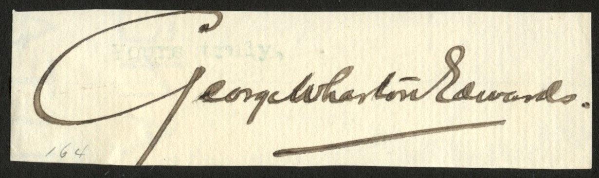 George Wharton Edwards d1950 signed autograph 1x4 cut Impressionist Painter ^