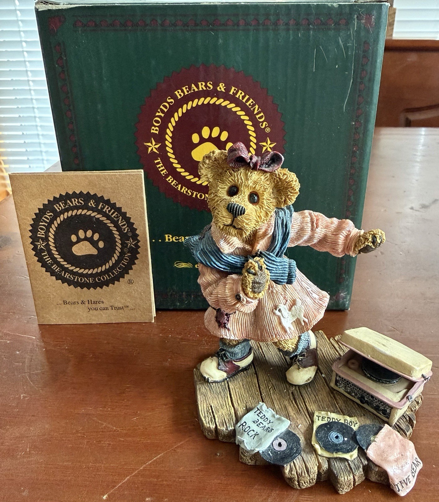 Boyds Bears And Friends Bailey Swing Time Bearstone Collection # 227756 1st Ed.