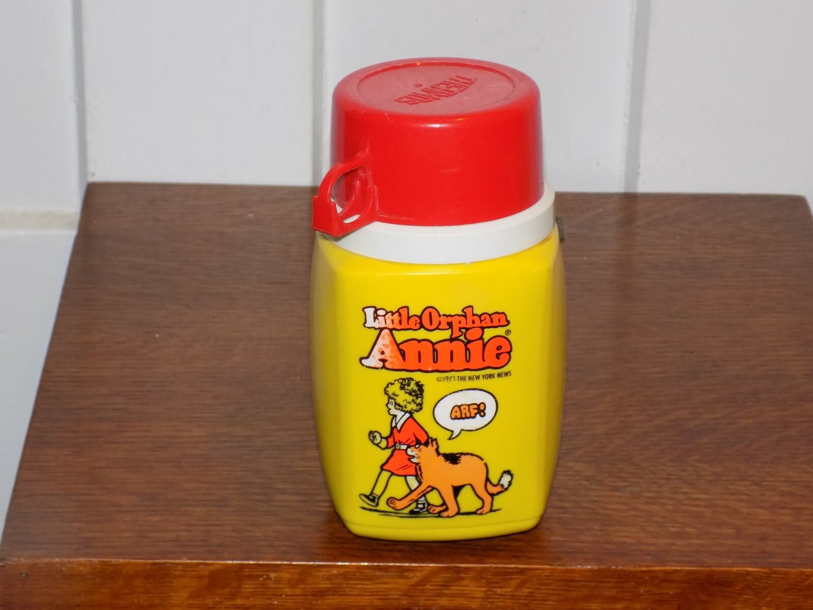 Vintage 1973 Little Orphan Annie Plastic Thermos for Lunchbox