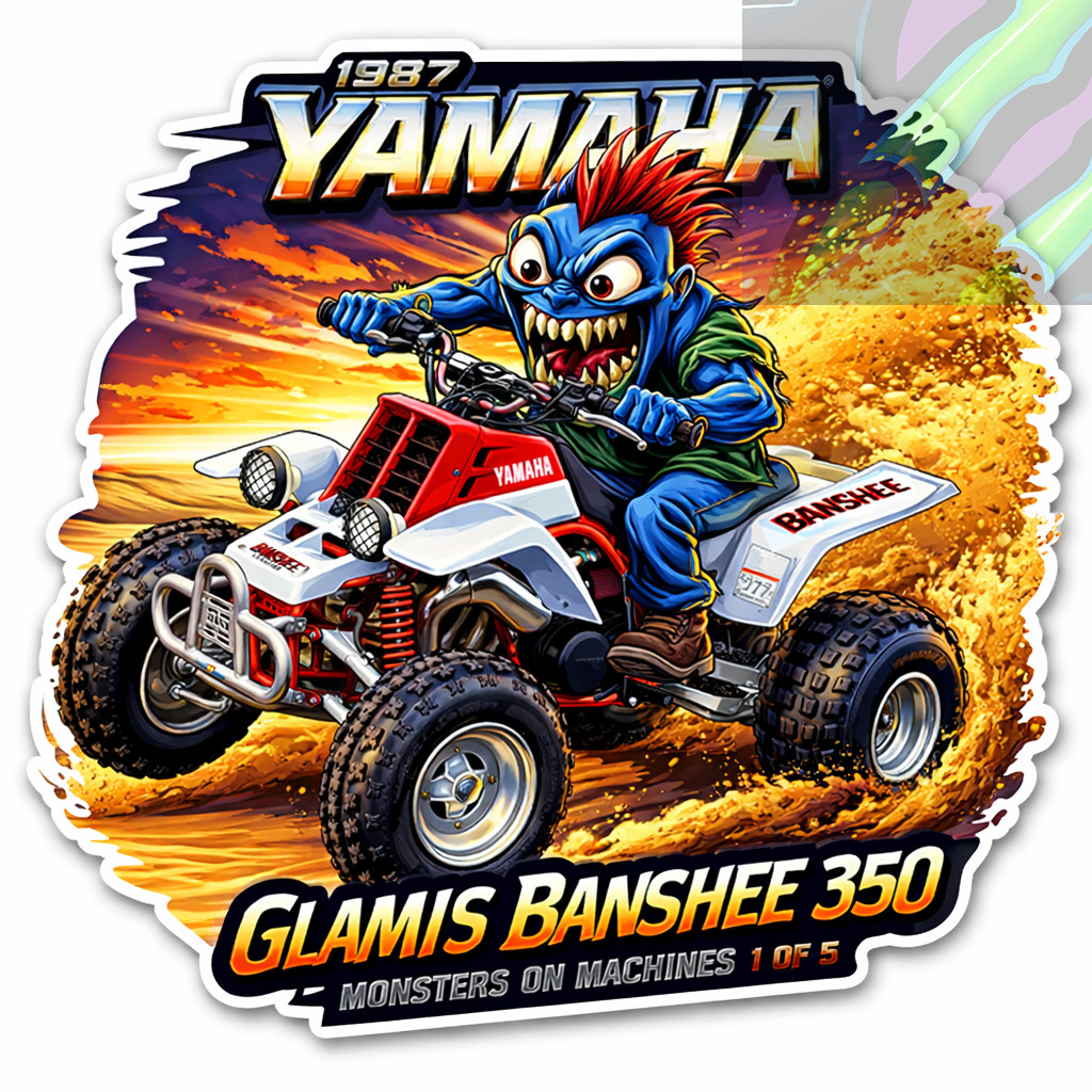 1987 Yamaha Banshee 350 9x9cm Durable Die-Cut Vinyl Sticker 1 of 5