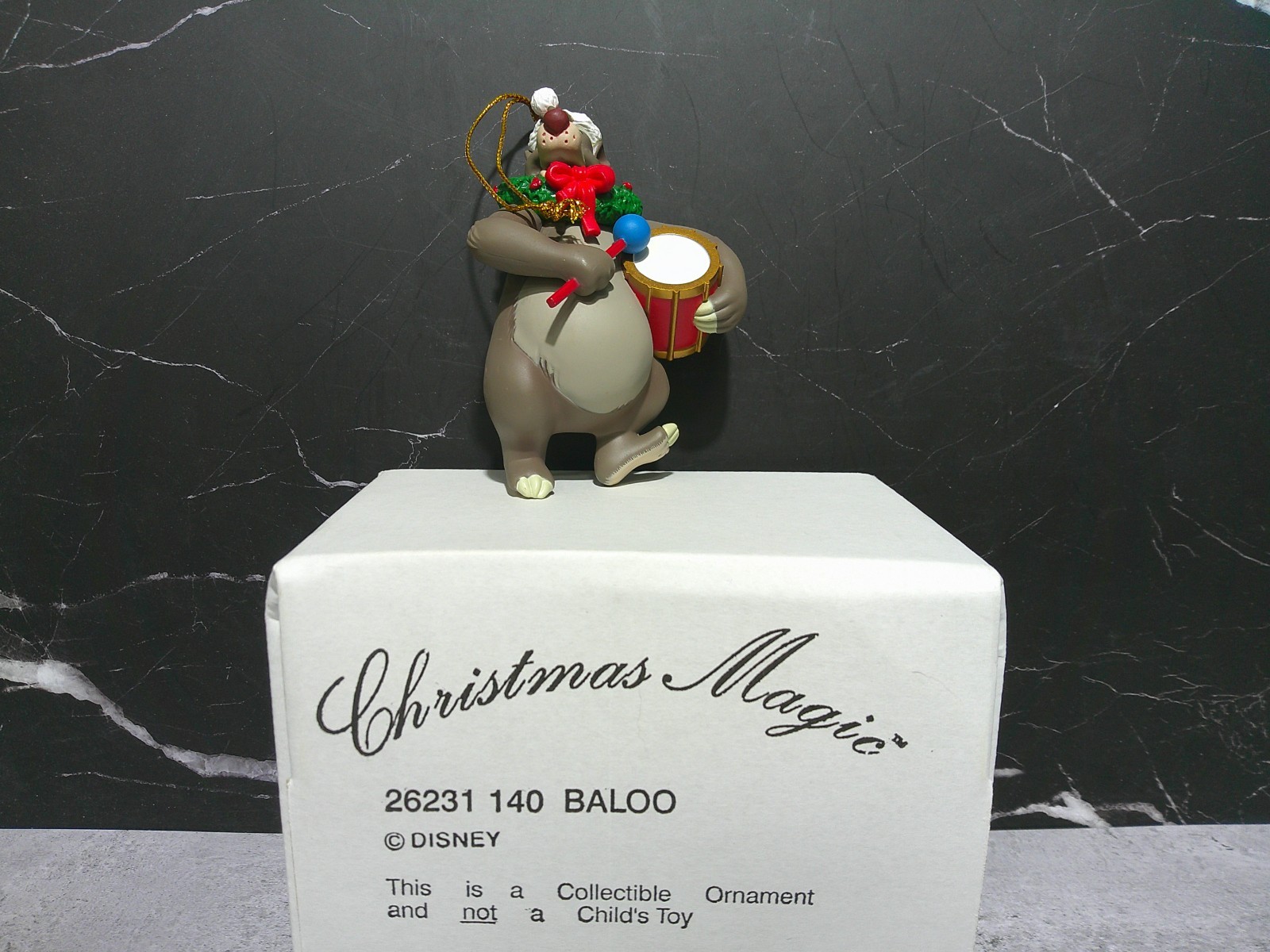 Vintage Grolier Disney Christmas Magic Baloo Bear Ornament 26231-140 Boxed