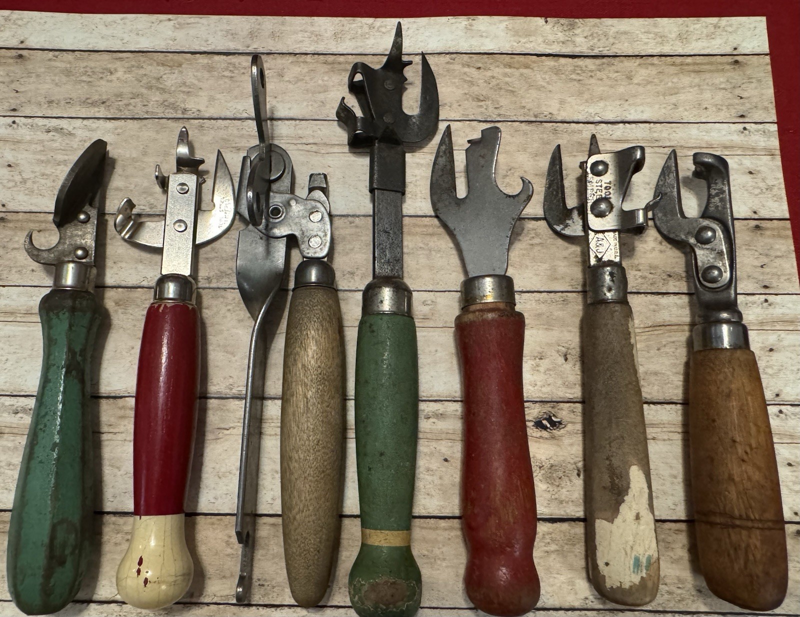 7 Antique Can Openers - 1930s-1950s - A&J, Miracle Can Opener & more.