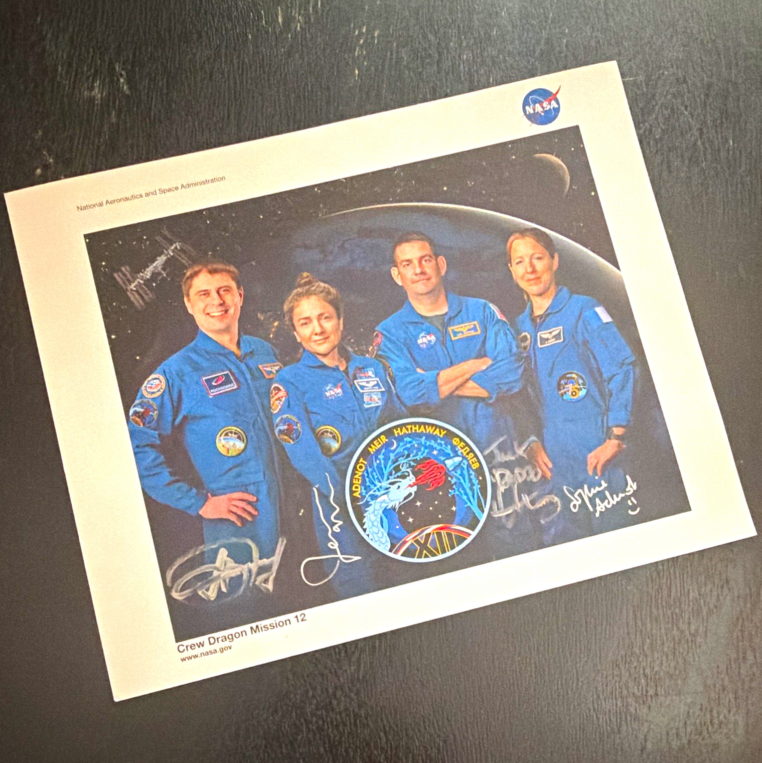 NASA Crew Dragon Mission 12 Signed Crew Photo Print - Astronauts & Space Travel NASA Crew Dragon Mission 12 Signed Crew Photo Print - Astronauts & Space Travel