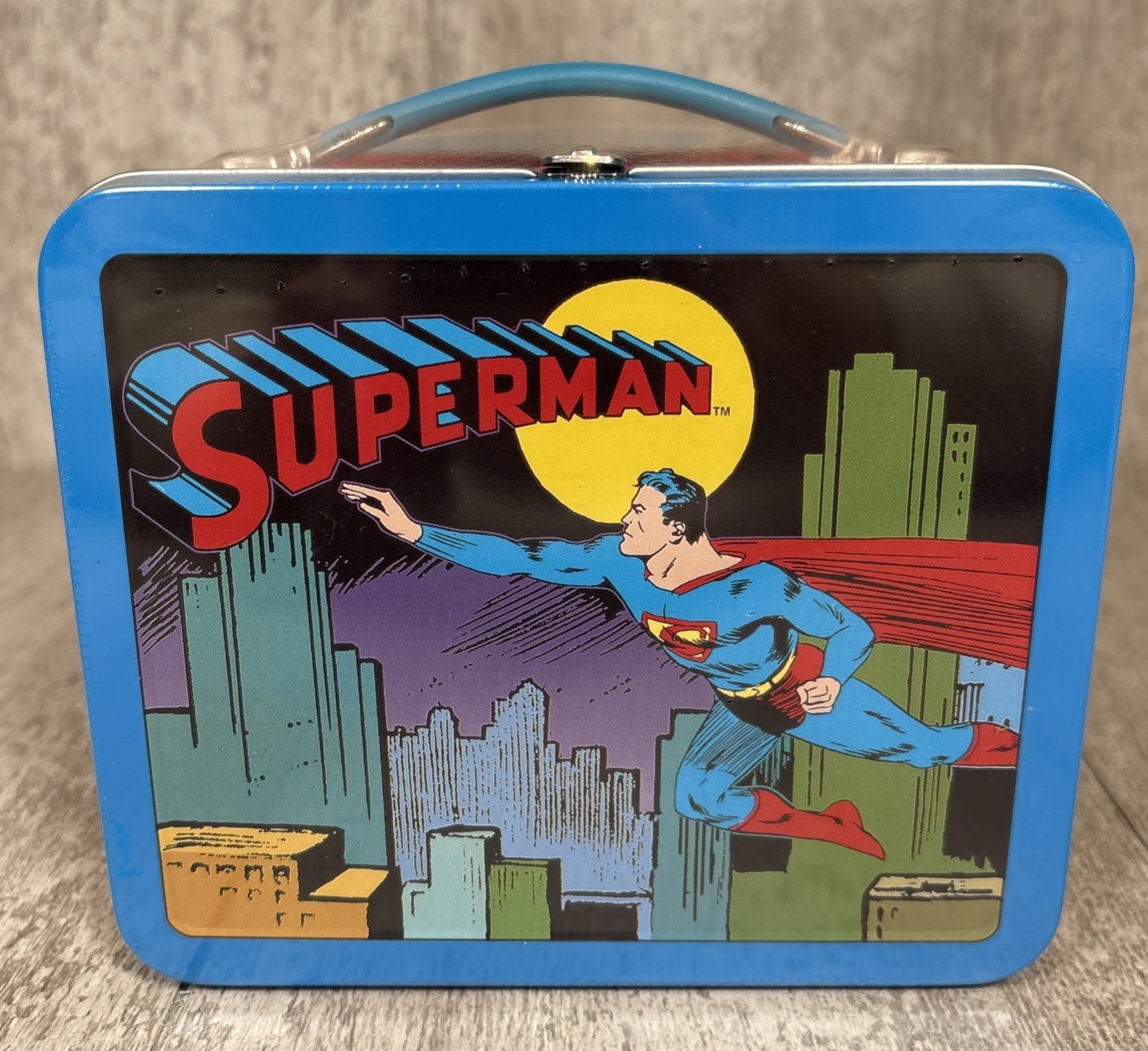 Vintage 1998 Hallmark School Days 1950's Superman Metal Lunch Box Sealed