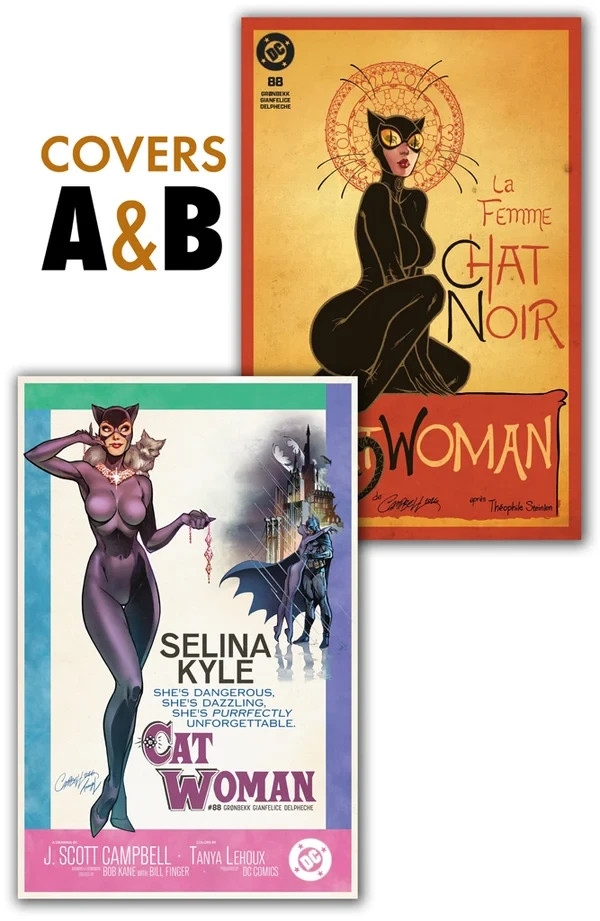 🔥Catwoman Le Chat noir DC #88 COVERS A & B UNSIGEND J Scott Campbell 🔥Catwoman Le Chat noir DC #88 COVERS A & B UNSIGEND J Scott Campbell