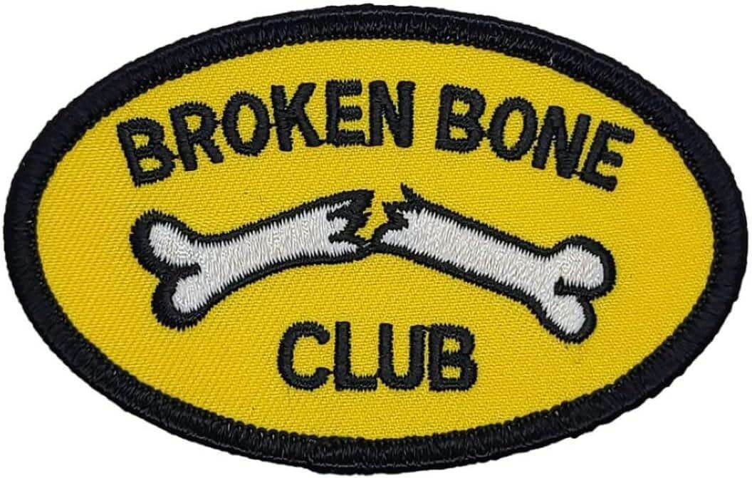 Broken Bone Club Embroidered Biker Patch | Iron on or Sew on 3.25\