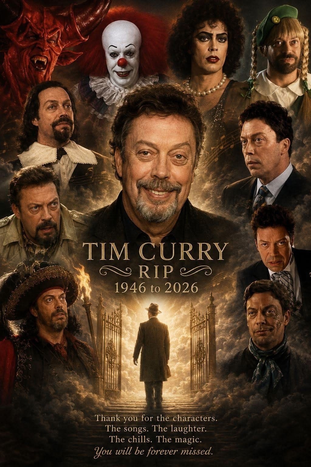 TIM CURRY 1946-2026 COLLAGE MEMORIAL FRIDGE MAGNET 5